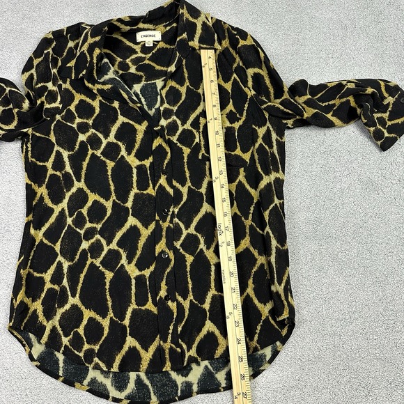 L'Agence Ryan 3/4 Sleeve Blouse Womens Small Sieanna Safari Classic Button Down - Picture 9 of 11